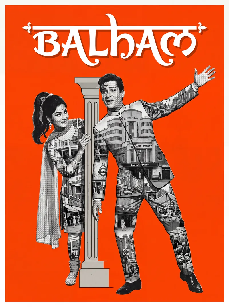Bollywood-style art print of Balham, London
