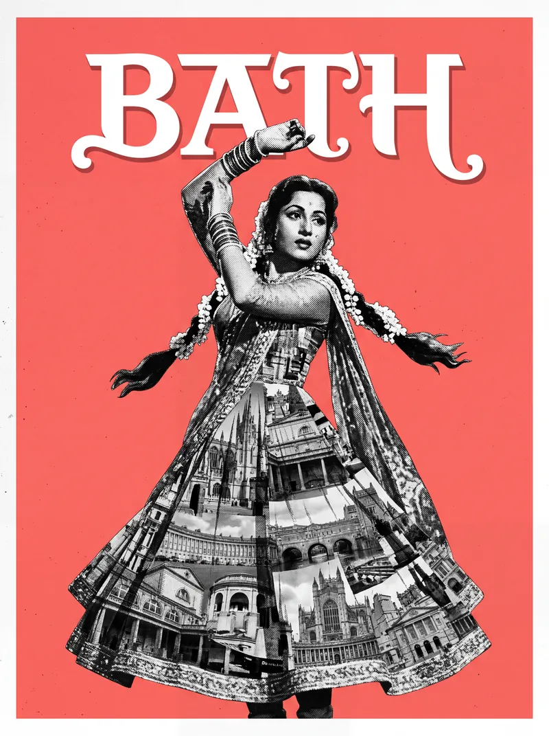 Bollywood-style art print of Bath, UK