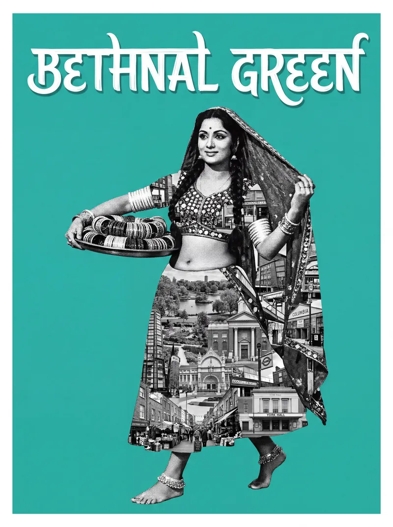 Bethnal Green Bollywood-style poster — London tube station wall art print