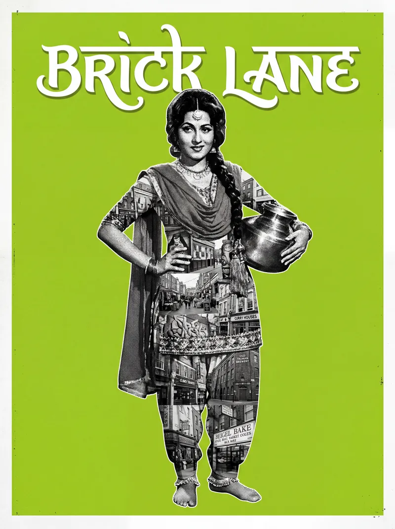 Brick Lane Bollywood-style poster — London tube station wall art print