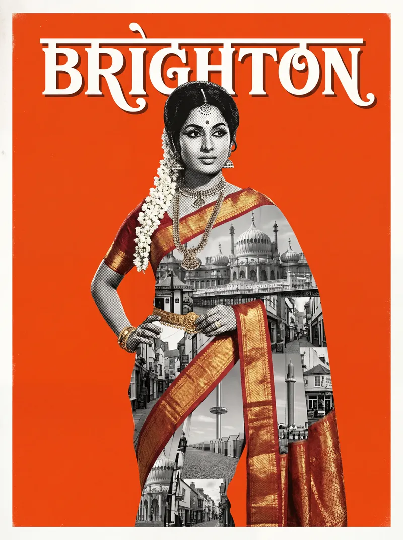 Bollywood-style art print of Brighton, UK