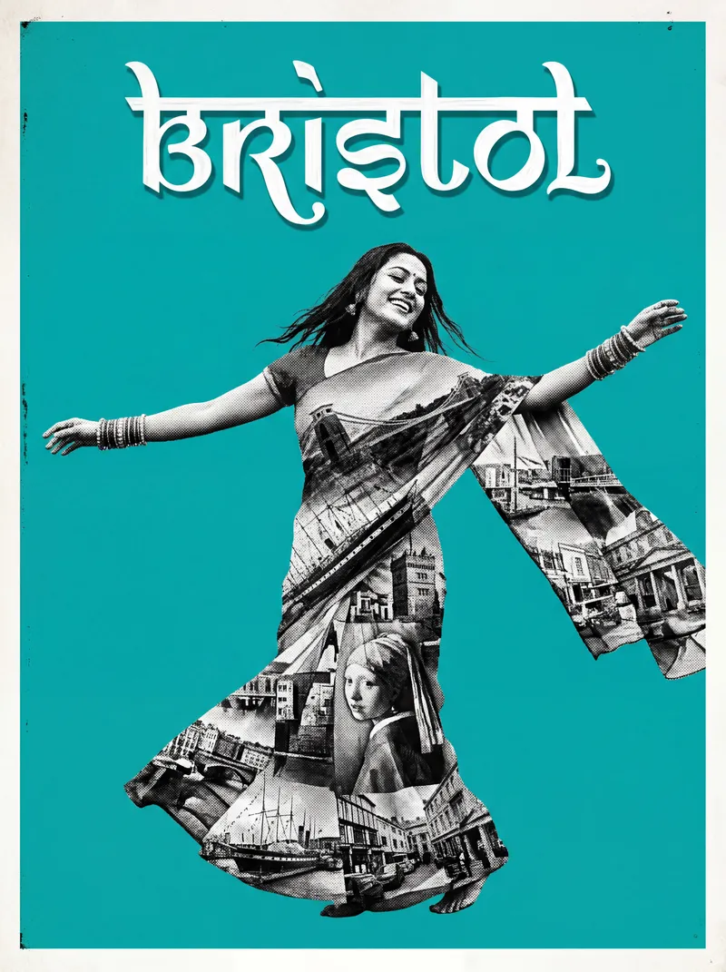 Bollywood-style art print of Bristol, UK