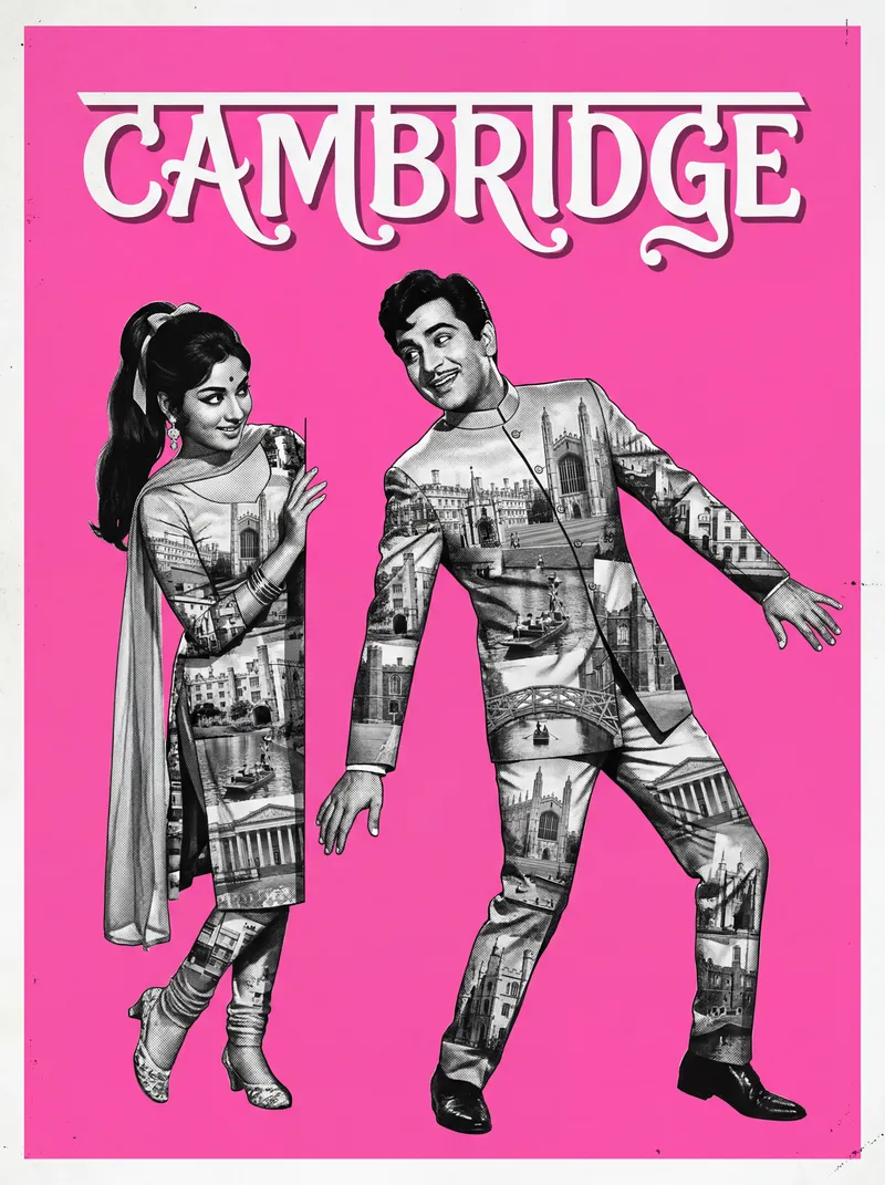 Bollywood-style art print of Cambridge, UK