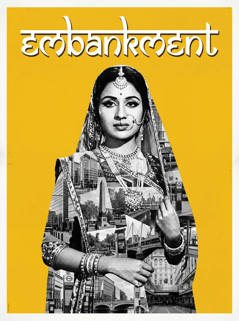 Bollywood-style art print of Embankment, London
