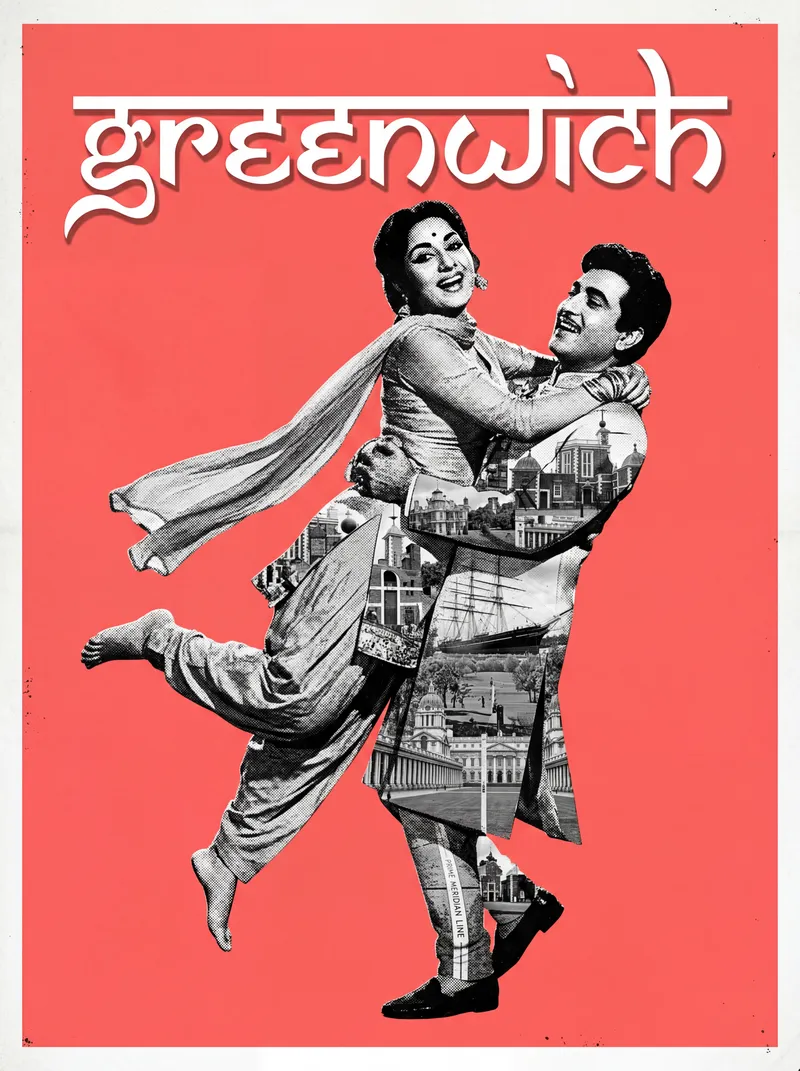 Greenwich Bollywood-style poster — London tube station wall art print