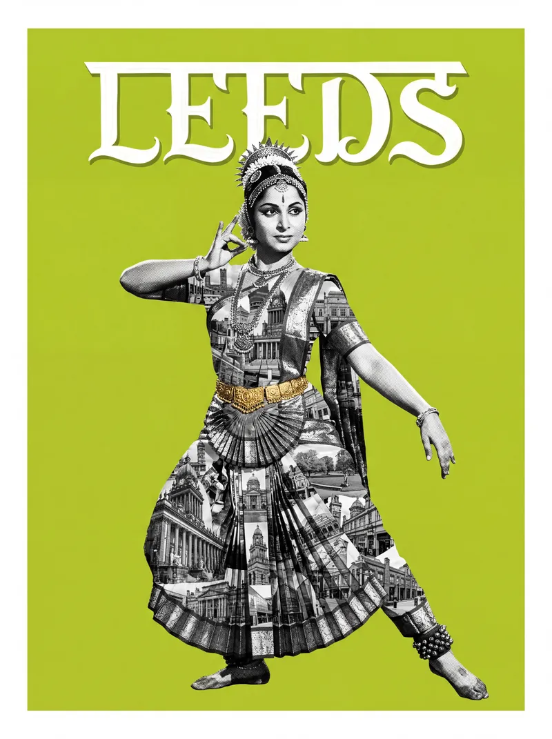 Bollywood-style art print of Leeds, UK
