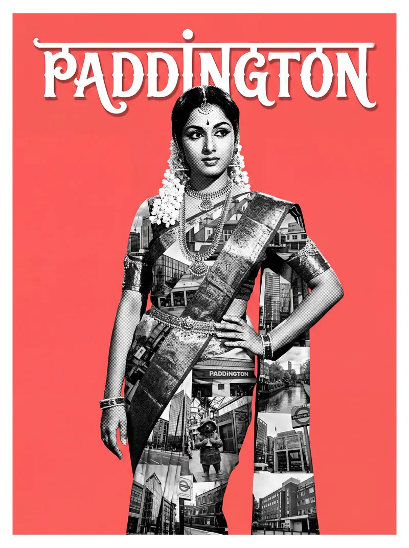 Bollywood-style art print of Paddington, London