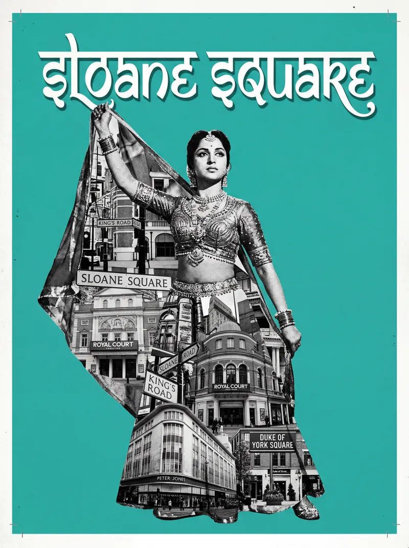 Bollywood-style art print of Sloane Square, London