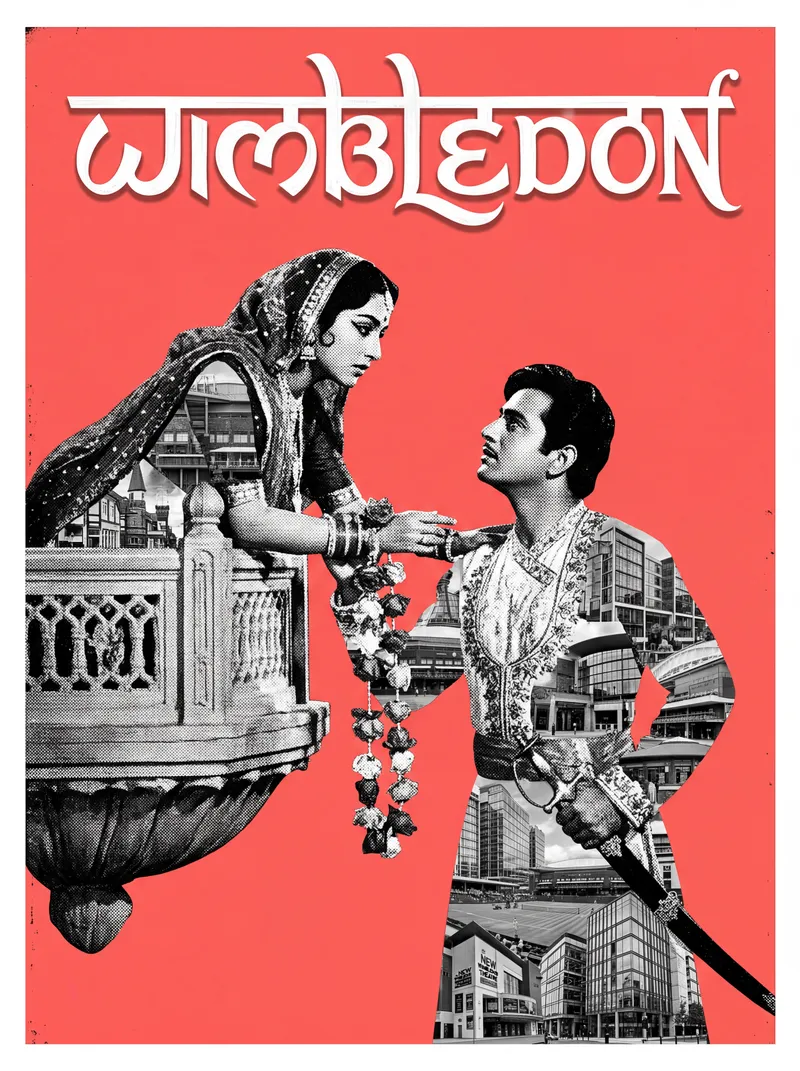 Bollywood-style art print of Wimbledon, London