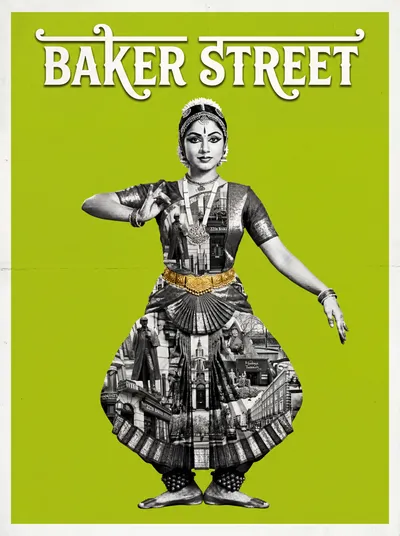 Bollywood-style art print of Baker Street, London