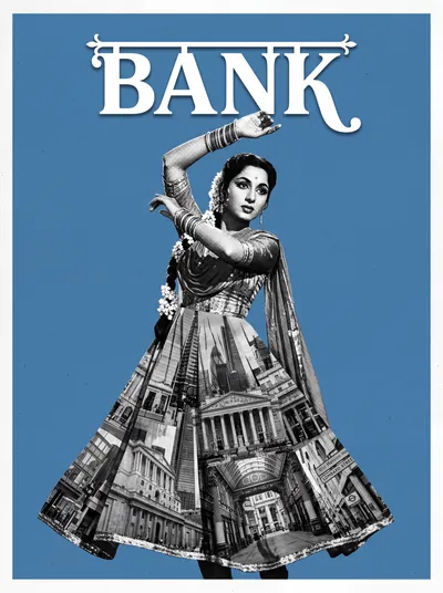 Bollywood-style art print of Bank, London