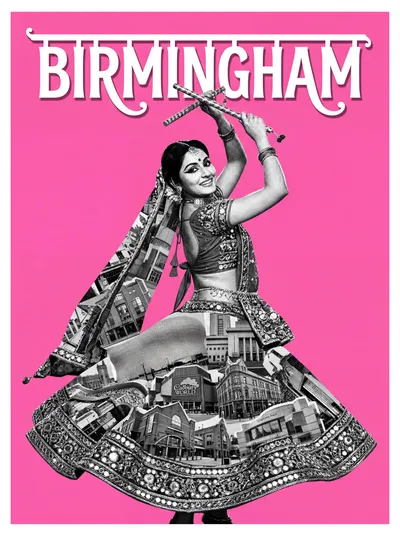 Bollywood-style art print of Birmingham, UK