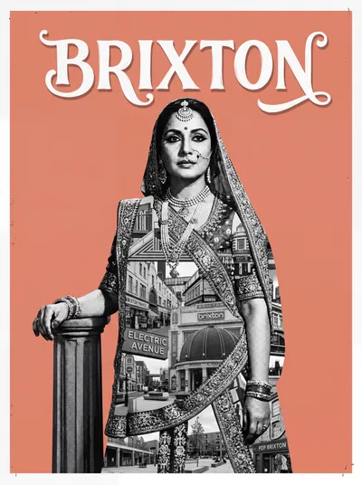 Bollywood-style art print of Brixton, London