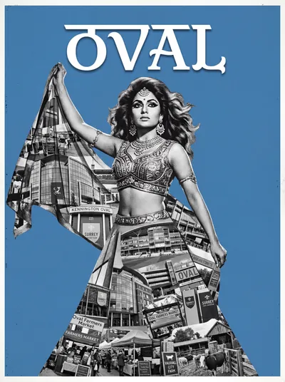 Bollywood-style art print of Oval, London