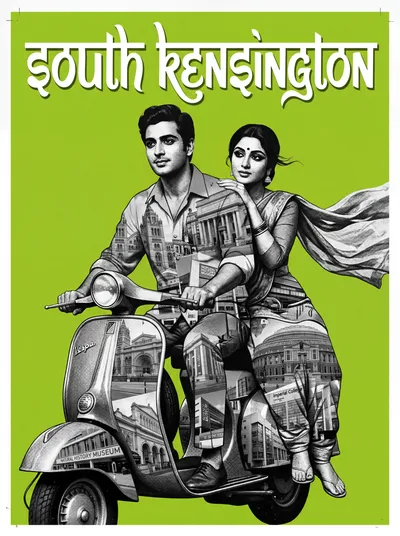 Bollywood-style art print of South Kensington, London